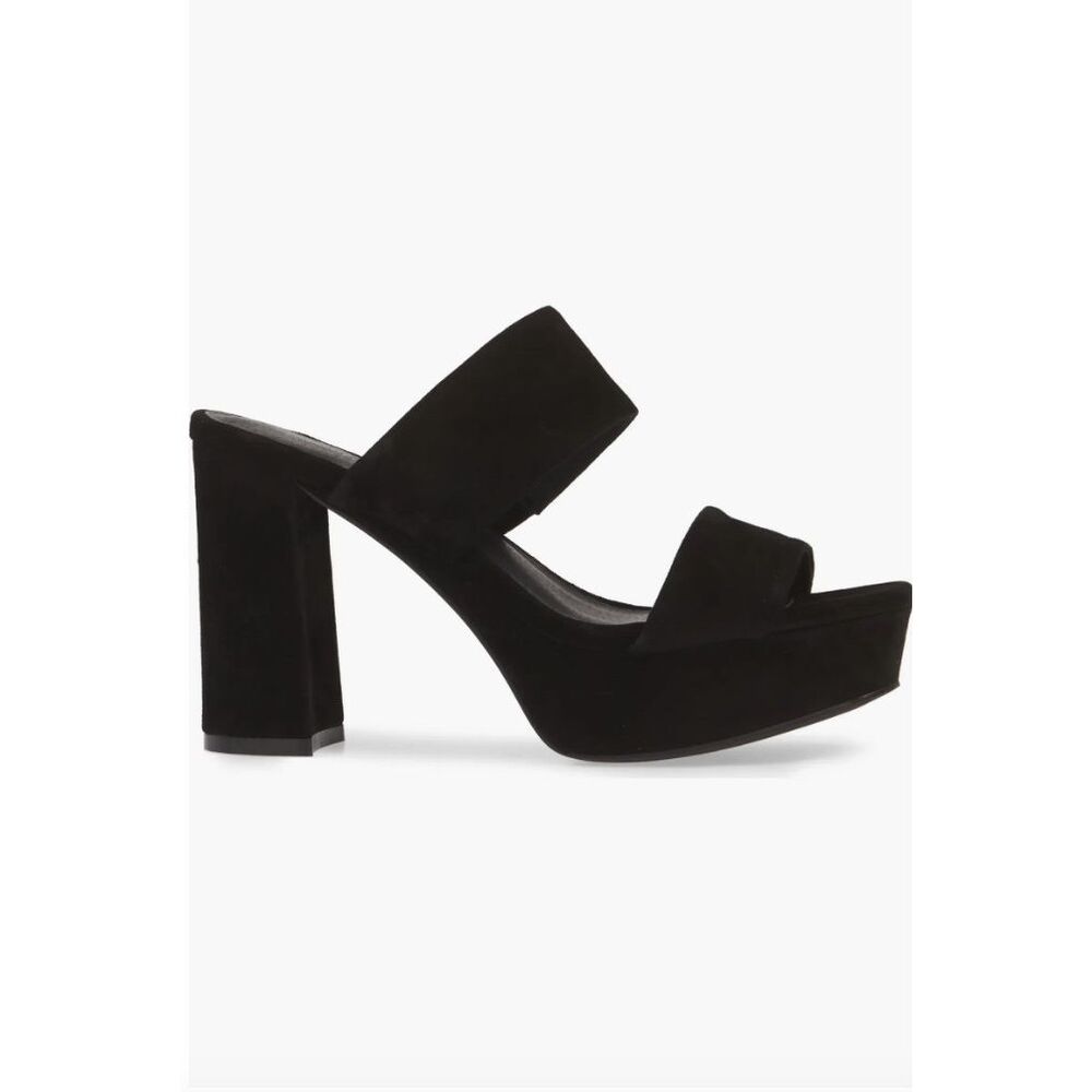 Jeffrey Campbell Adriana-2 Platform Sandals In Black Suede Size 9.5